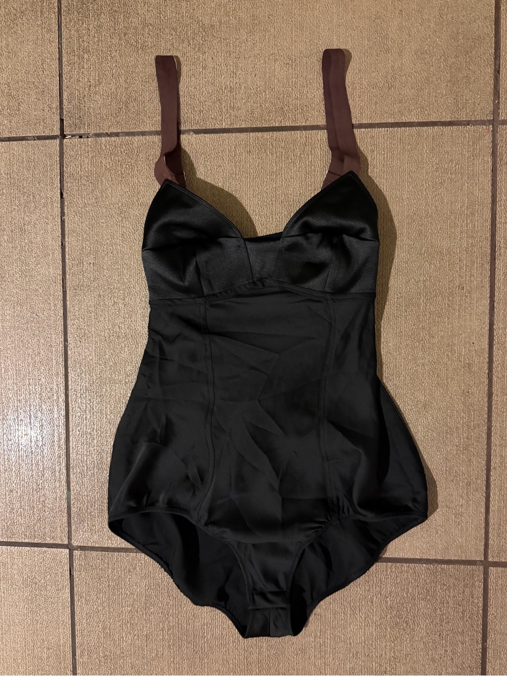 New with tags! Zara Black with Brown Straps Lingerie corset style bodysuit